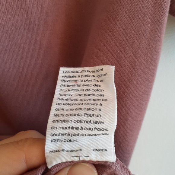 KOTN | Essential heavyweight cotton crewneck t-shirt in Dusty Rose pink. Size XS - Picture 4 of 4